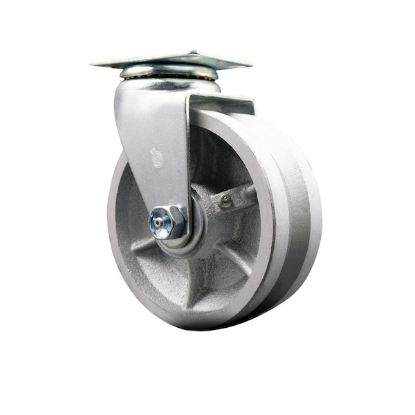 5'' V-Groove Semi Steel Wheel Swivel Caster with Bronze Bearing